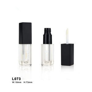 square black transparent lip gloss tube