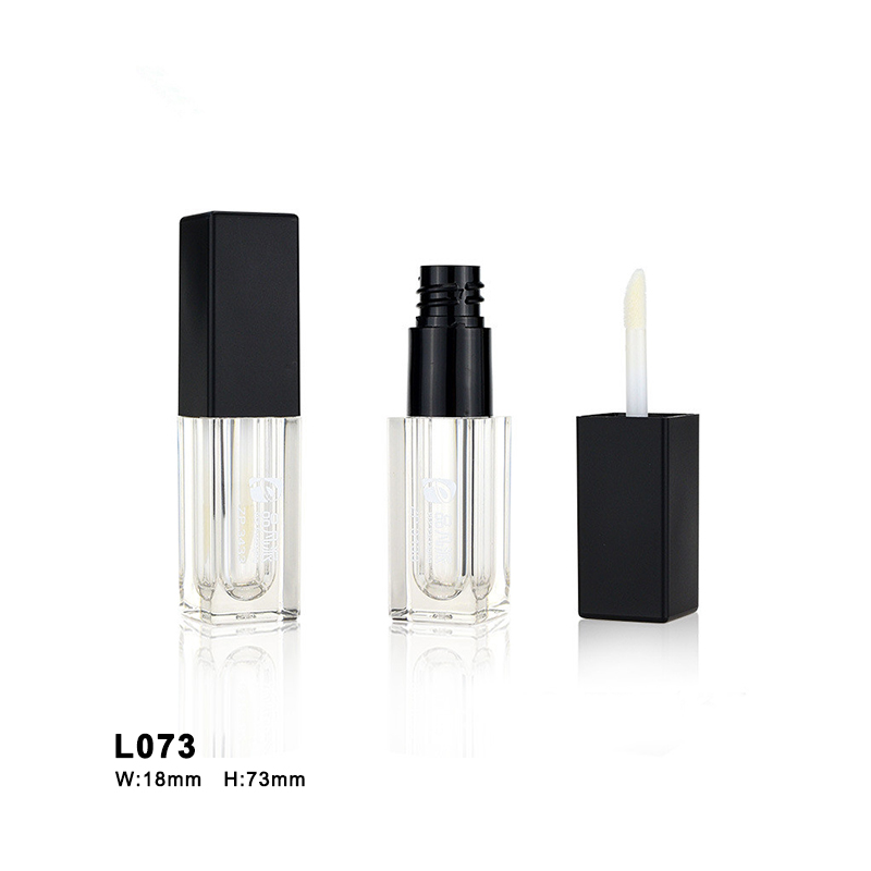 square black transparent lip gloss tube