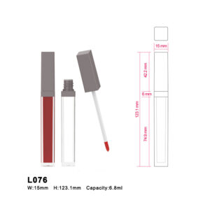 square red grey lip gloss case