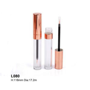 round bronze transparent lip gloss container