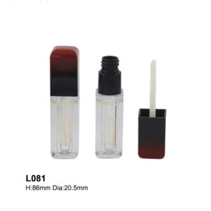 square gradient red lip gloss tube