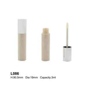 round silver brown lip gloss tube