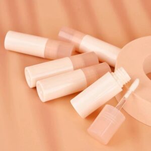 round transaprent cap pink lip gloss container