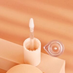 square transparent lip gloss tube round pink cap