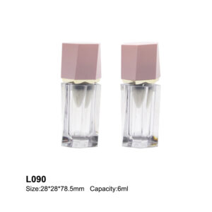 heart shape grey transparent lip gloss tube