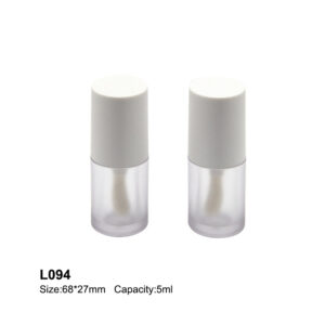round white frosted transparent lip gloss tube