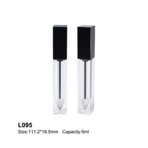 square black transparent lip gloss tube