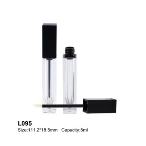 square black transparent lip gloss tube