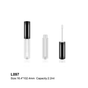 round black transparent lip gloss packaging