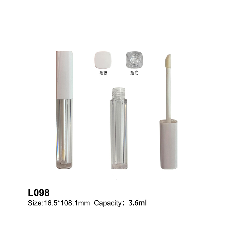 square white transparent lip gloss tube