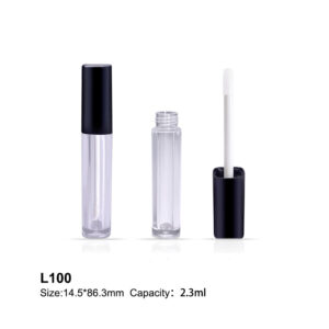 square black transparent lip gloss tube