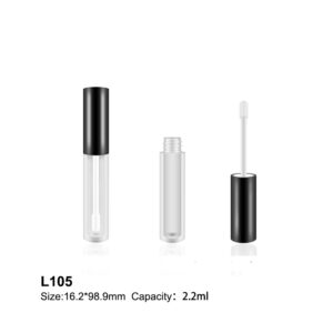 round black transparent lip gloss tube