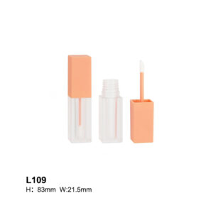 square frosted pink lip gloss container