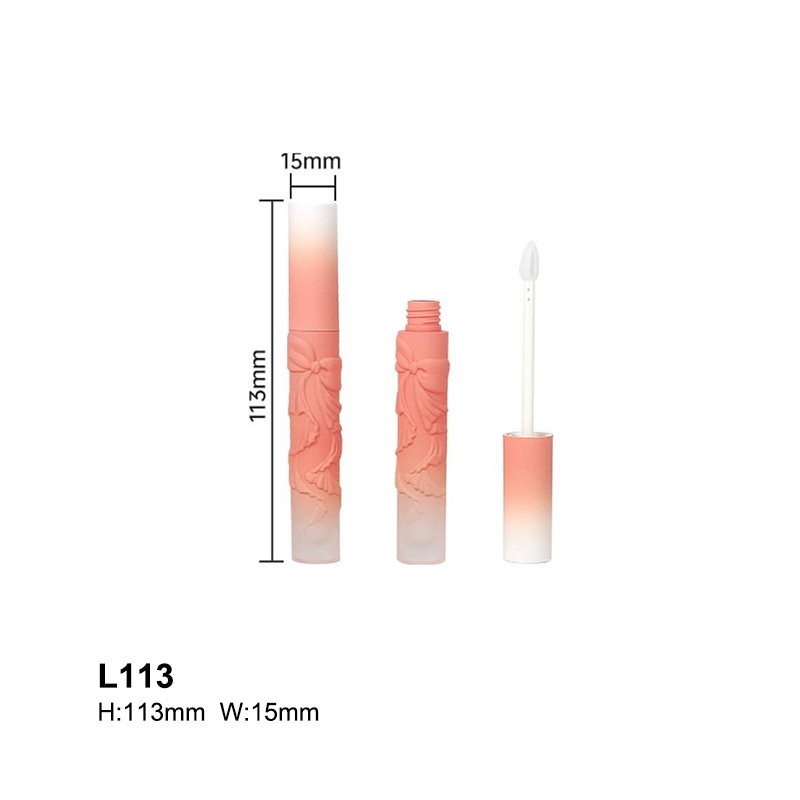 gradient pink bowknot lip gloss packaging