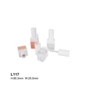 round white cap coloful square lip gloss tube