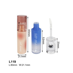 round gradient colorful lip gloss case