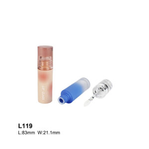 round gradient colorful lip gloss case