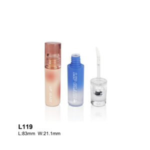 round gradient colorful lip gloss case