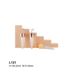 umbrella shape golden lip gloss tube