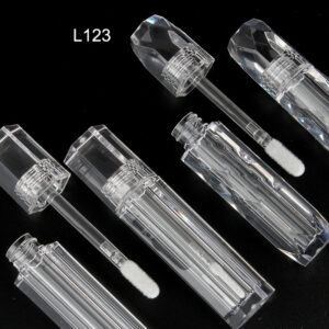 hexagonal transparent lip gloss tube