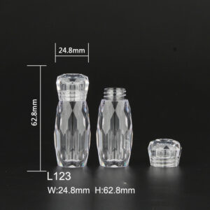 hexagonal transparent lip gloss tube
