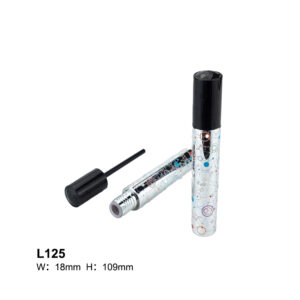 round black silver lip gloss tube