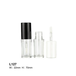 mini black transparent lip gloss packaging