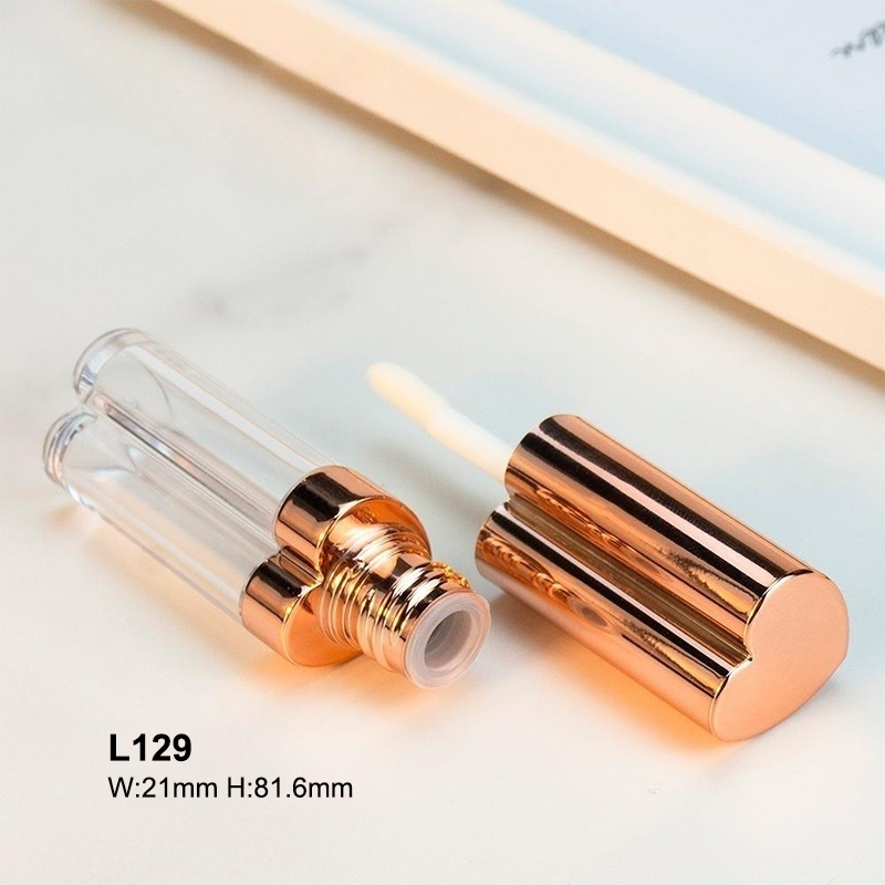 heart shape golden lip gloss container