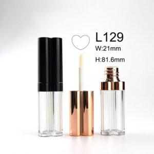 heart shape golden lip gloss container