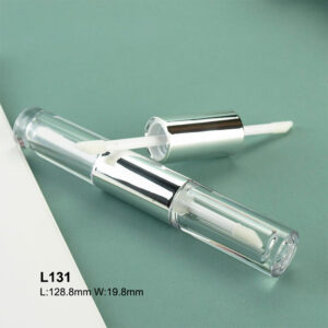 double-end transparent silver lip gloss packaging