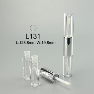 double-end transparent silver lip gloss packaging