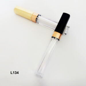 square golden transparent lip gloss container