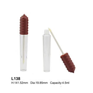 unicorn brown transparent lip gloss container