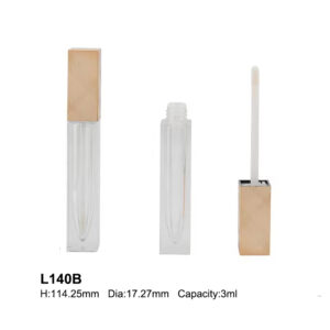 square golden plaid cap lip gloss tube