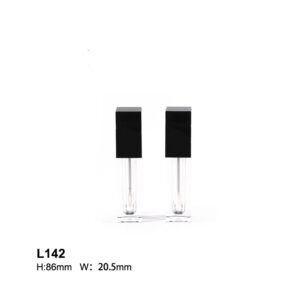 square black transparent lip gloss packaging