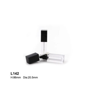 square black transparent lip gloss packaging