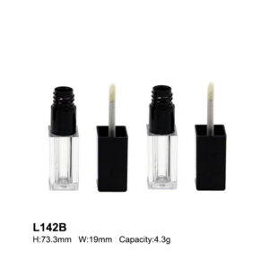 square black transparent lip gloss packaging