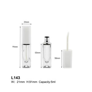 square white transparent lip gloss container
