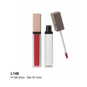 square pink red lip gloss tube