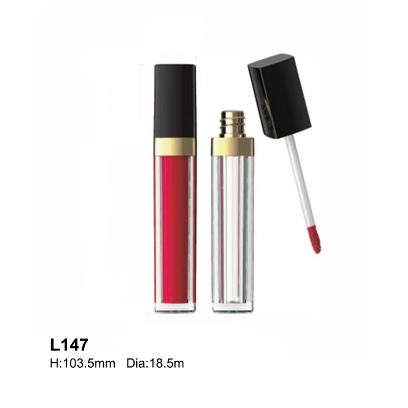 square black red lip gloss container