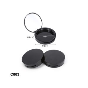 round black compact powder packaging