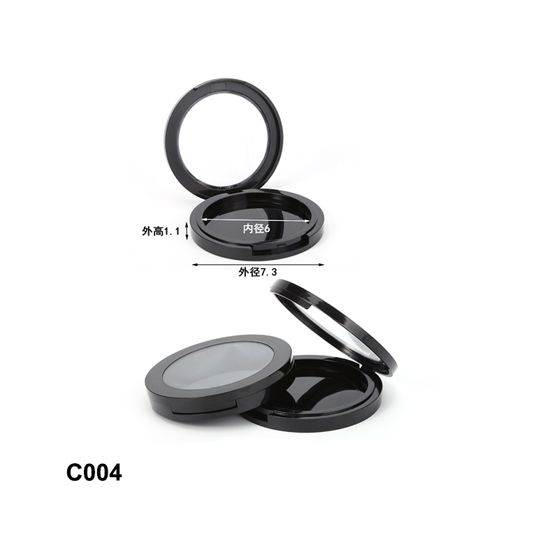 round black transparent windows compact powder packaing