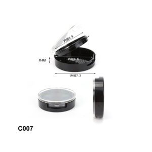 round transparent double layer compact powder case