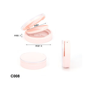 round transparent double layer pink compact powder packaging