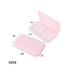 square pink powder case