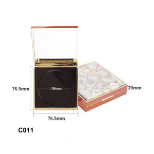 square rose golden powder case
