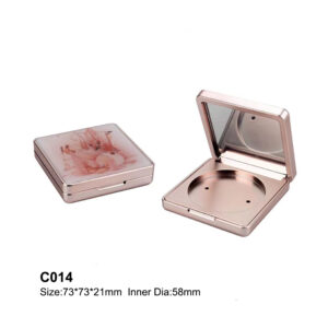 square rose golden cosmetic powder case
