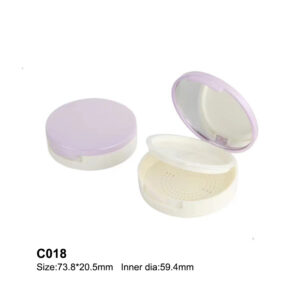 round double layer purple compact powder case