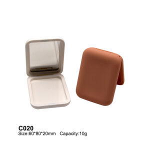 square rubber brown compact powder packaging