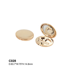 oval golden two colors eyeshadow packaging